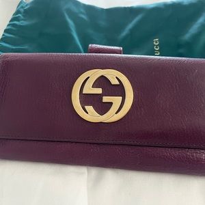 Gucci Wallet purple color- leather